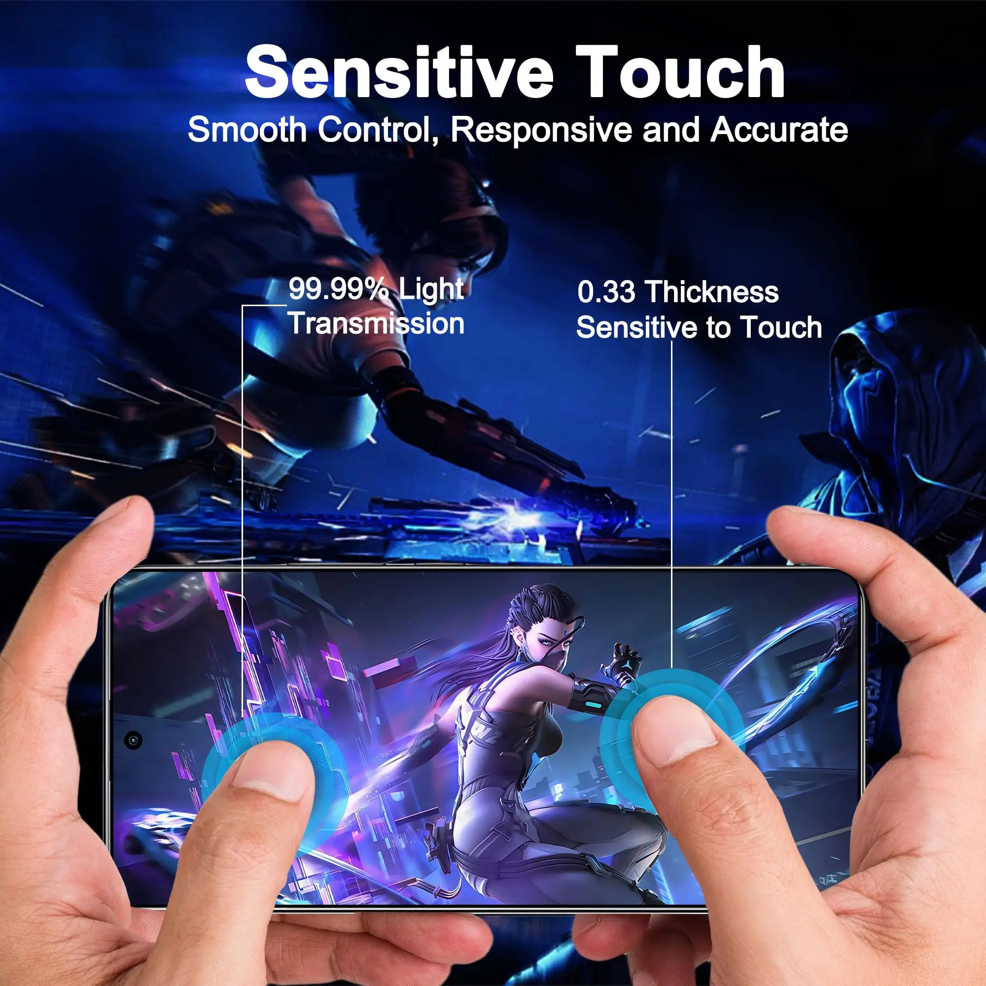 Premium 3D Screen Protector with Side Glue - Tempered Glass, HD Crystal Clarity, 9H Hardness, Anti-Scratch, Case Friendly