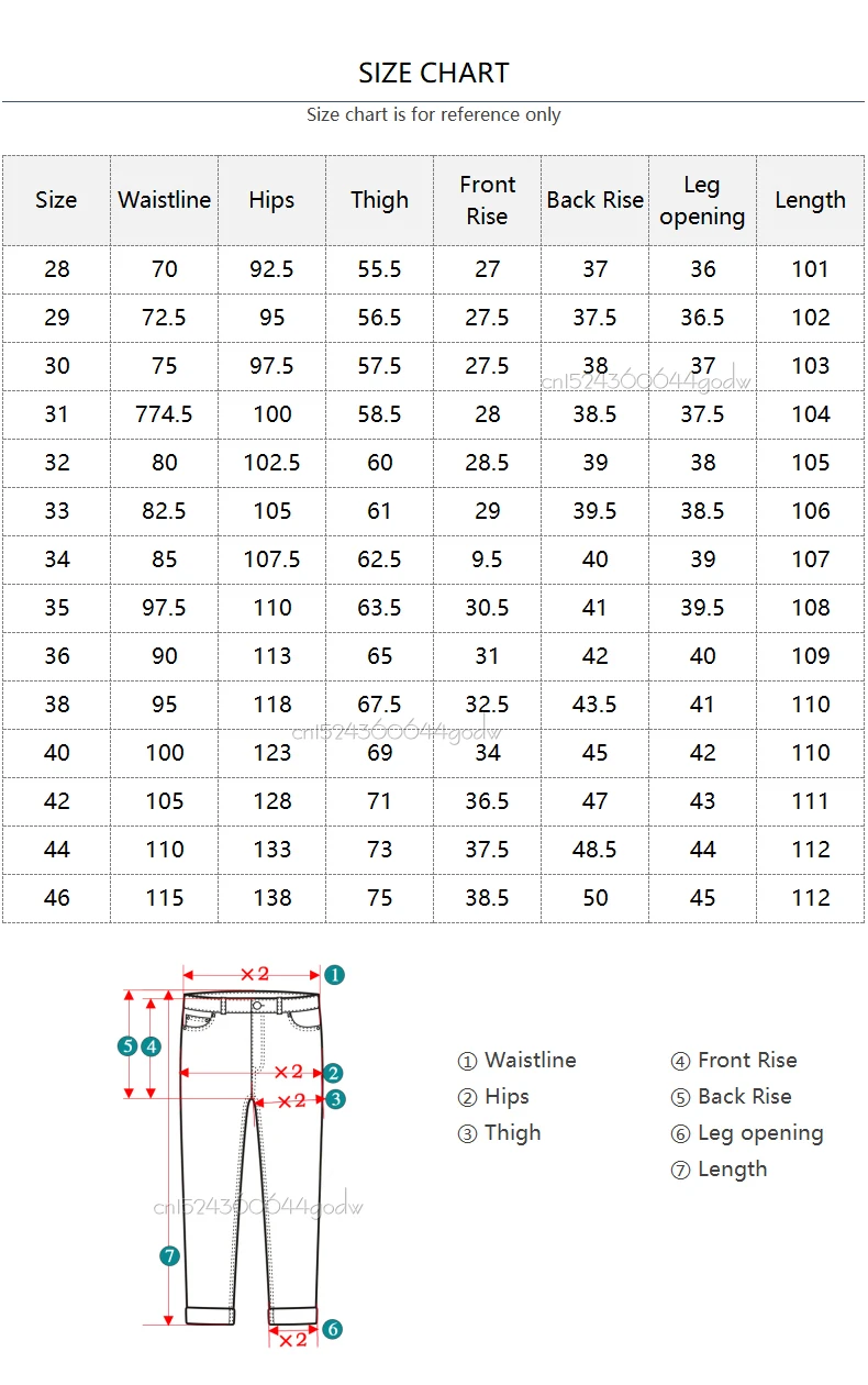 Measurements Size 42 Pants In Cm Plus Size 42 44 46 Men's Fashion
