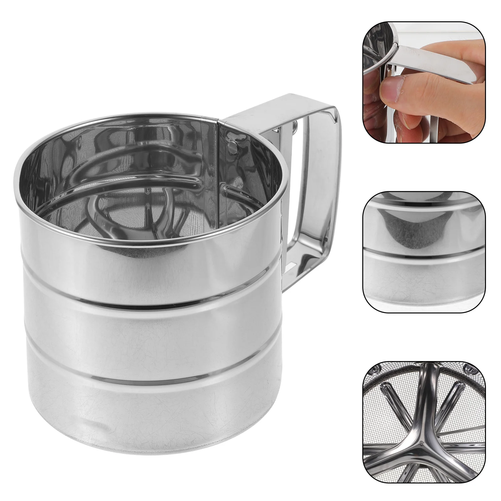 

Flour Sieve Flour Sifter Mesh Flour Shaker Baking Tool for Sugar Coffee Powder
