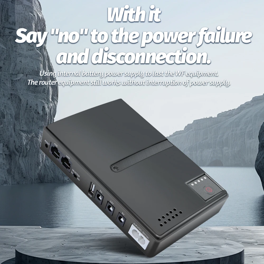 DC 1018p Battery Backup UPS Router Optical Cat( 5V 9V 12V 1A 15V 24V 0.6A )Output Uninterruptible Power Supply 85â265V
