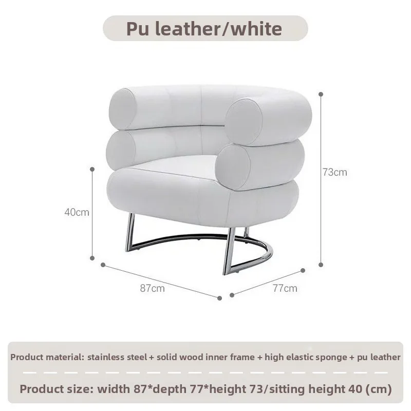 Mid-Century Vintage Single High-Quality Designer Leather Armchair Iconic Bibendum Chair Stylish Elegant Living Room Furniture