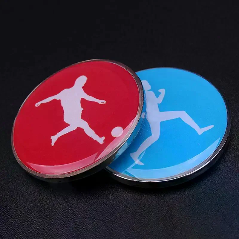 2/5개 양면 심판용 동전 축구 패턴 스포츠 휴대용 기념품