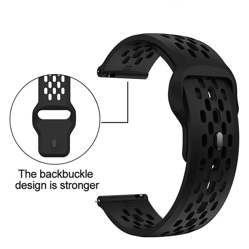 Sports Silicone Replacement Wristband - 46mm Strap