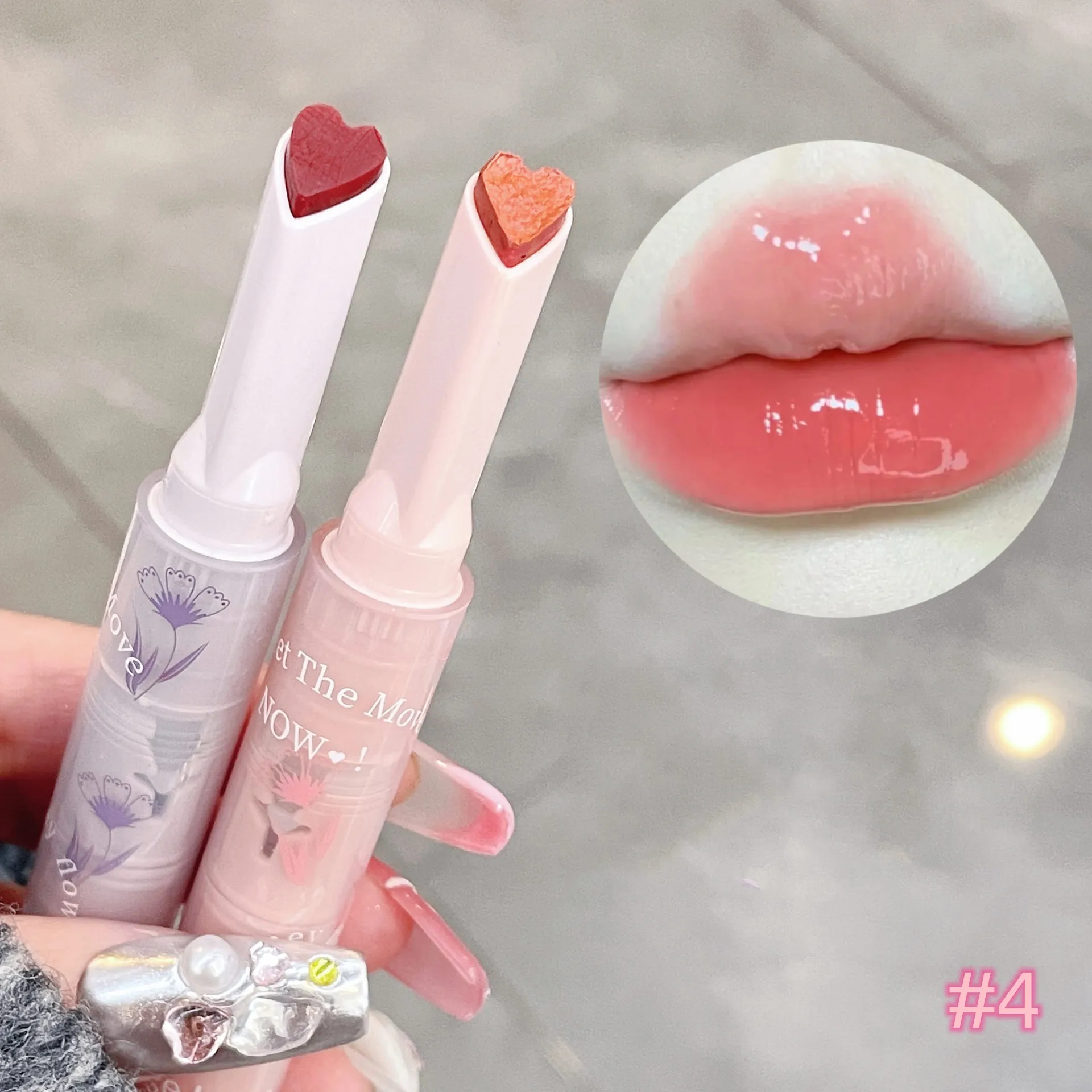 Florette – rouge à lèvres Transparent, glaçure à fleurs, gelée d'amour, miroir, tasse antiadhésive étanche, maquillage coréen Transparent, vente en gros_voghion.com
