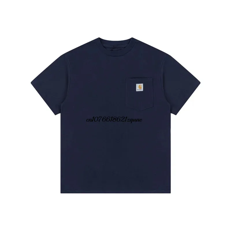 단색 Carhartt Wip 2023 브랜드 코튼 100%, 남성 여성 티셔츠, 순색 O넥 상의, 남성 티셔츠 의류