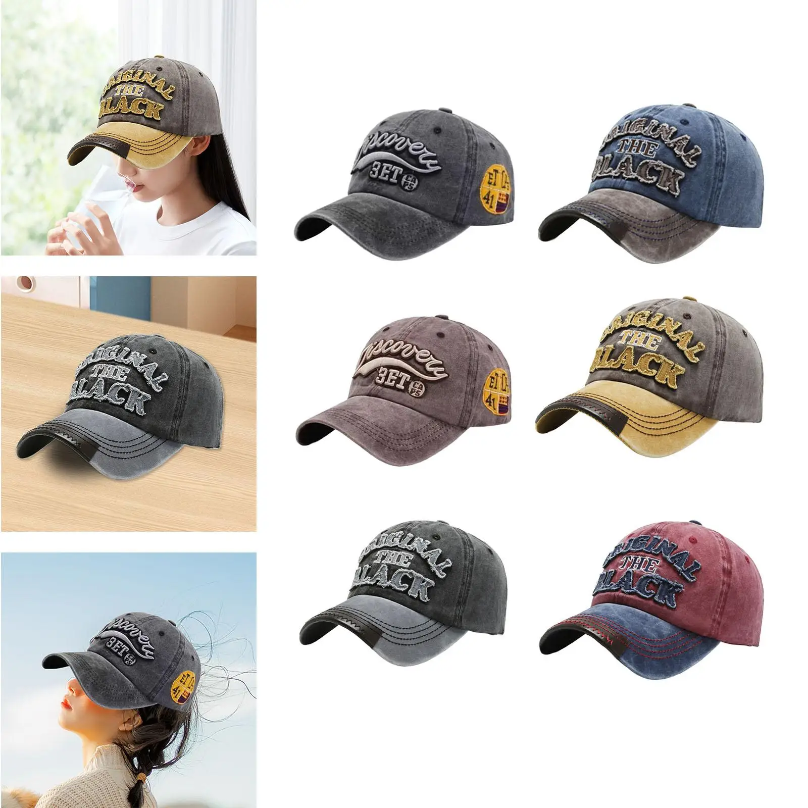 Baseball Hat Men Women Letter Embroidery Fashionable Summer Sun Visor Hat Baseball Cap for Park Running Backpacking Travel Beach