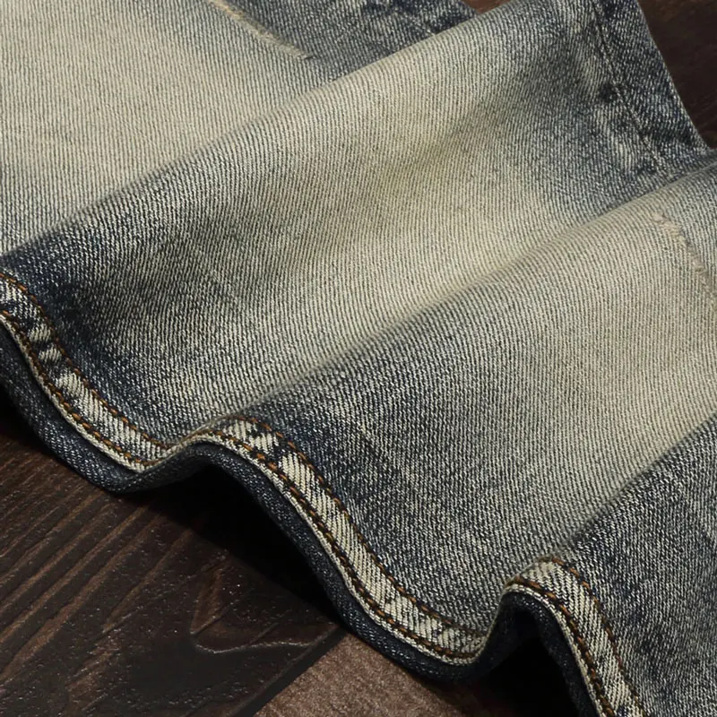 Newly Designer Fashion Men Jeans Retro Washed Elastic Slim Fit Ripped Jeans Men Italian Style Vintage Casual Denim Pants Hombre