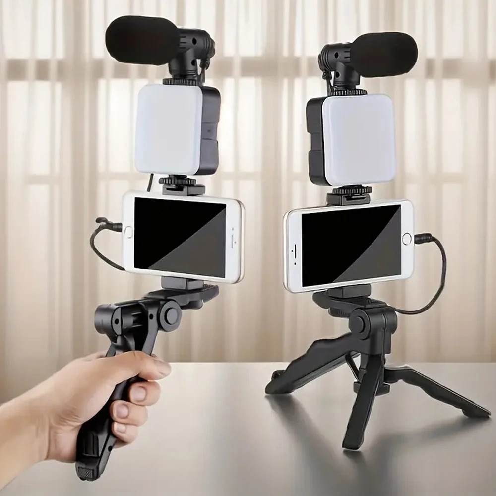 Phone Tripod Mobile Video Production Kit Multi-functional Mobile Phone Fill Light Stand Live Desktop Tripod Stand