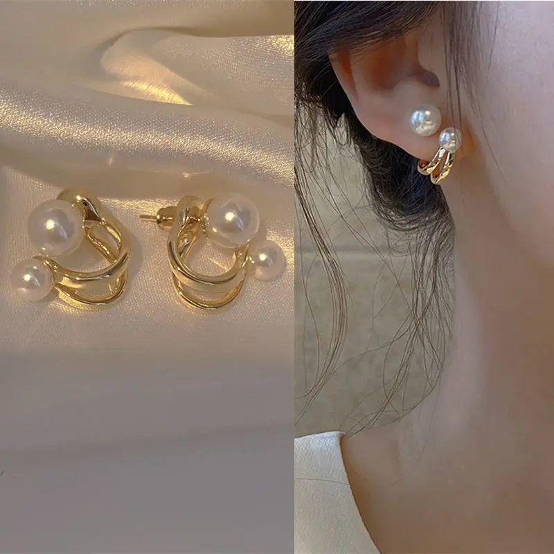 French Elegant Pearl Earrings New Design Earrings Jewelry Pearl