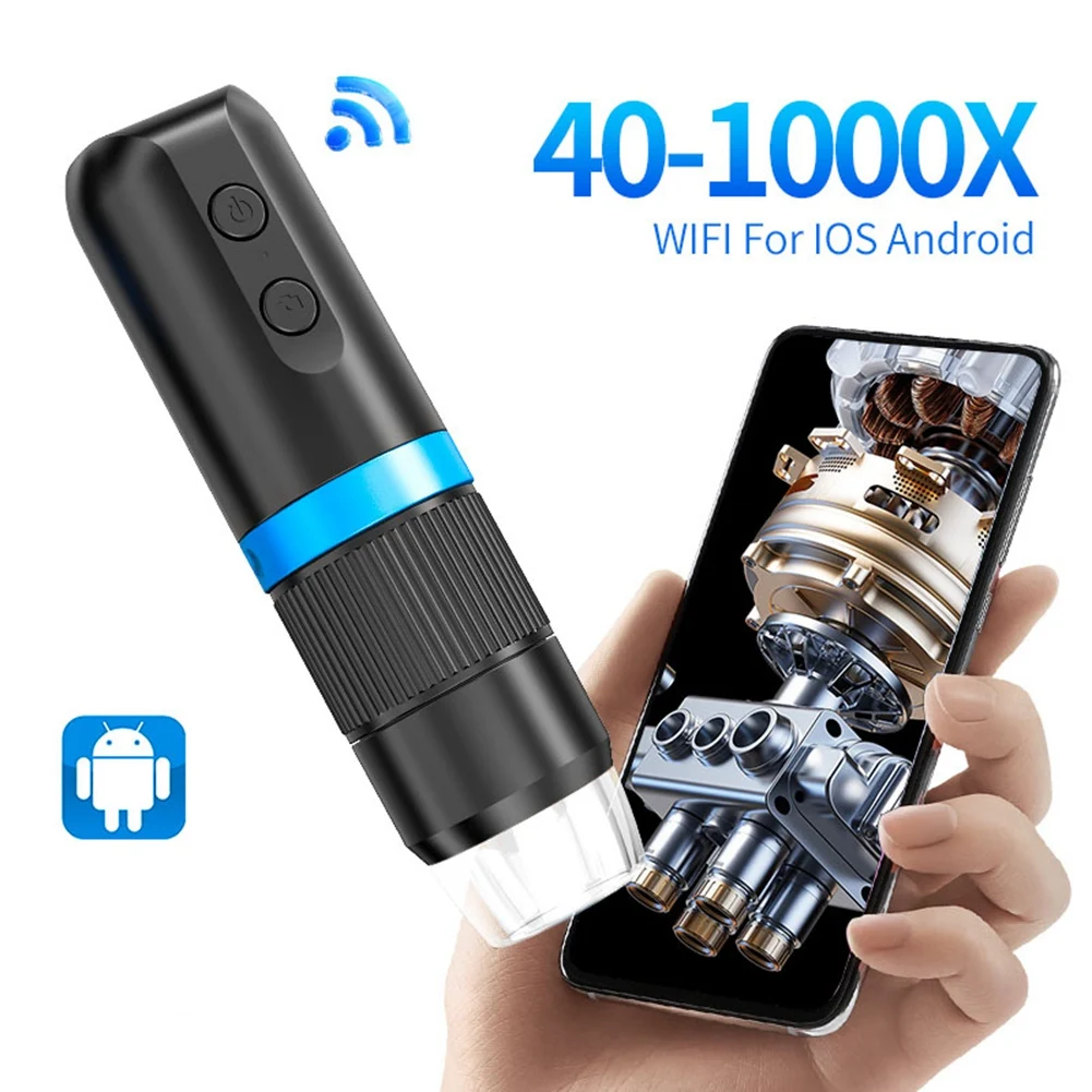 A72U 어린이용 무선 와이파이 디지털 현미경 40X-1000X 애플 안드로이드 폰용 조절식 스탠드가 있는 휴대용 현미경