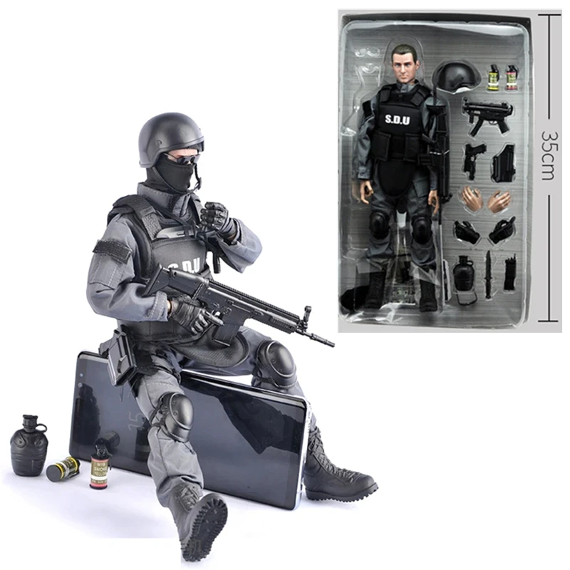 Elite Navy Seals Special Ops Action Figure - 30cm Military Combat Toy with Gear
