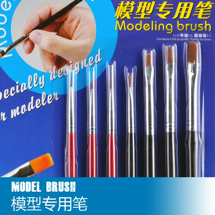 

Trumpeter Master Tools 09900 Model Paints & Finishes Modeling Brush(7pcs/Set)