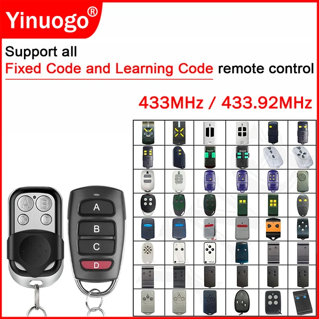 433MHz Universal Garage Door Remote Control Duplicator 433.92MHz Fixed Code For 8 / 10 DIP Switch AUTO SCAN Multi Brand Clone 3