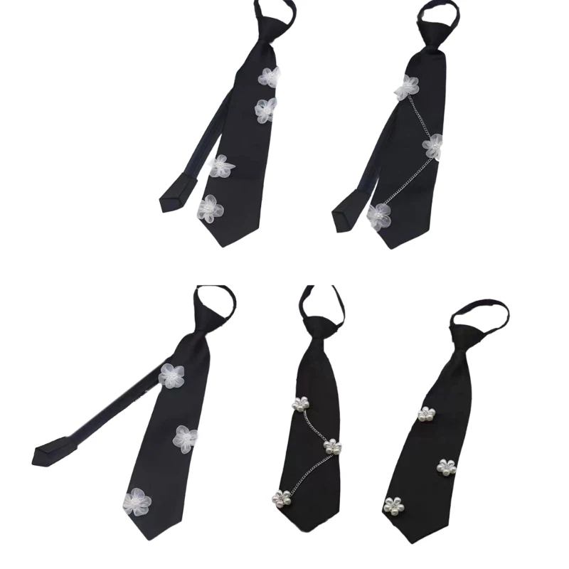 

Stylish Flower Decorated Necktie for Men and Women Bowtie Adjustable Pre-Tied