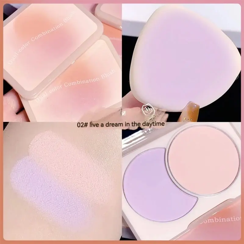 Two-tone Blush Tray Matte Natural Nude Blush Multi-color Combination Two In One Rouge Powder Natural Bare Light powder blusher blush stick blush powder blush plate facial blusher