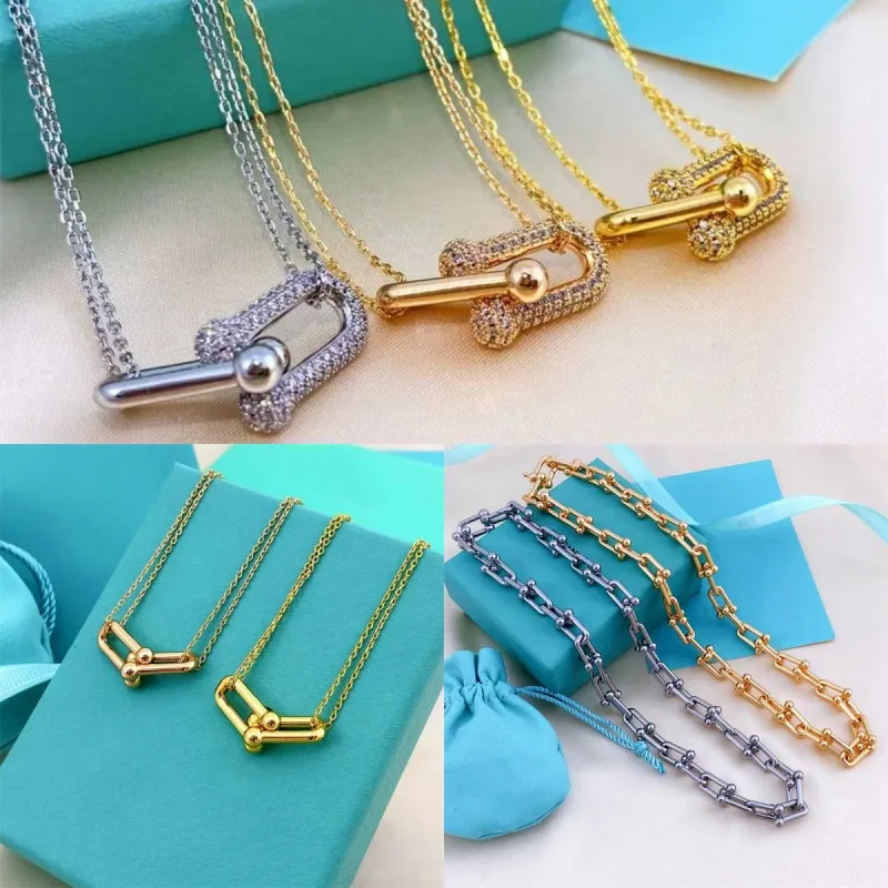 

Classic Horseshoe Titanium Steel Luxury Men's Necklace Electroplated Gold Plated Women's Clavicle Jewelry Birthday Gift