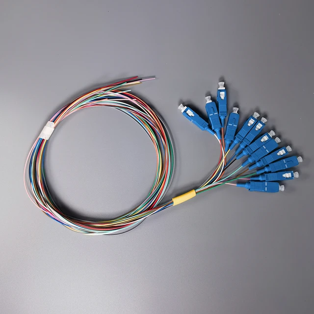 PVC LSZH 0.9mm 12 Color LC UPC Pigtail OS2 G652D G657A1 Single Mode