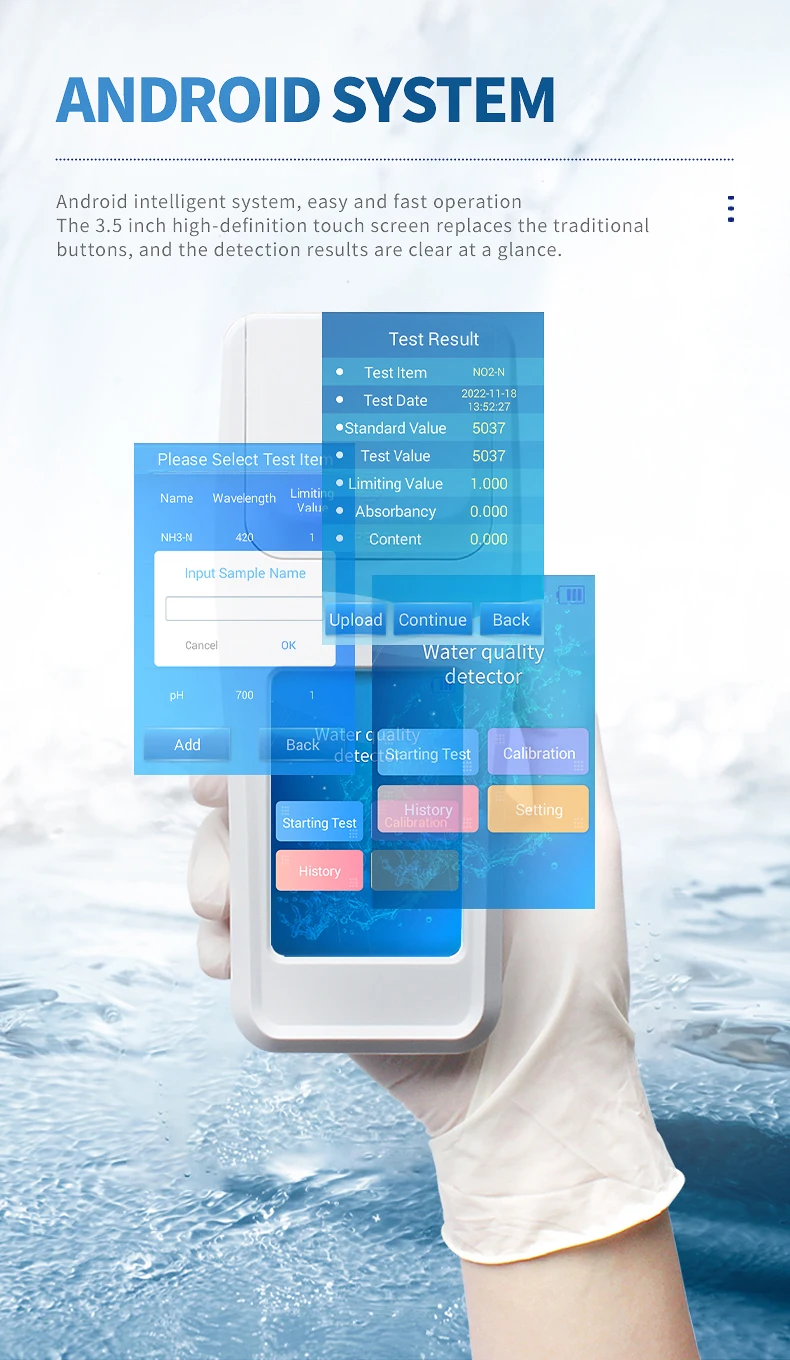Handheld Water Quality Detector Ammonia Nitrogen Dissolved Oxygen Analyzer Chlor