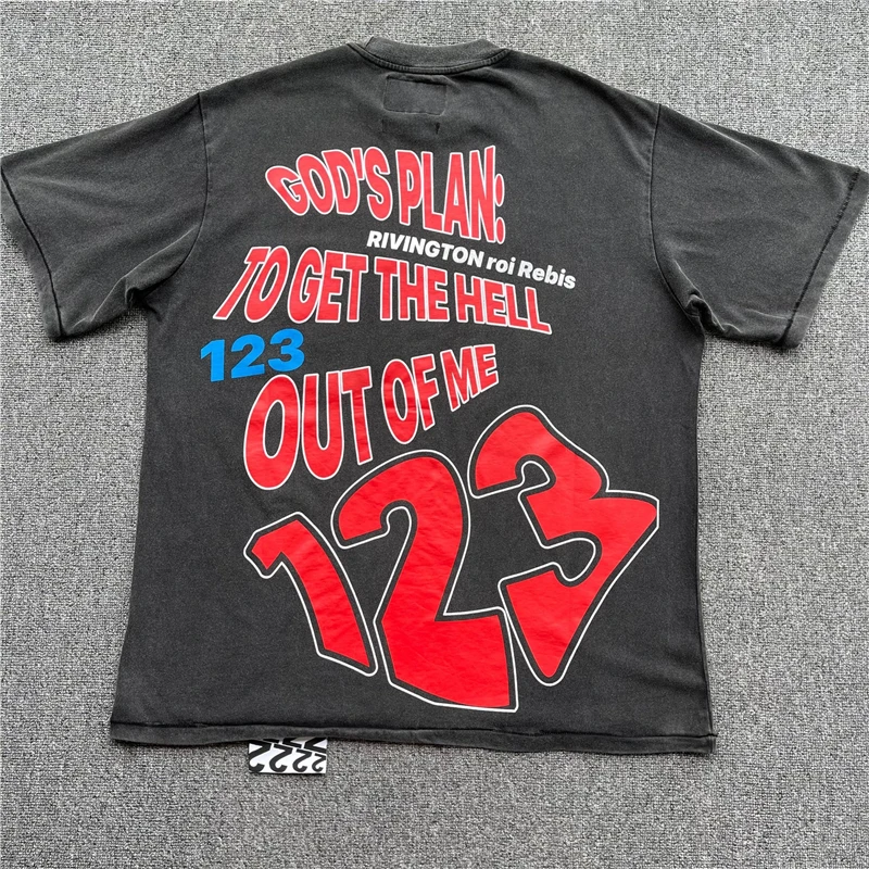 

Summer RRR-123 T Shirt Men Women Best Quality Distressed Destruction Washed RRR 123 Letter Print Pocket T-Shirt Tops Tee