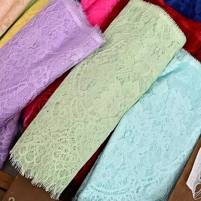 Lace Fabric lace fabric lace sewing supplies lace sewing accessories lace decoration lace accessories lace garment accessories 3 M/lot France Eyelash lace trim Underwear sewing fabric DIY wedding decoration decorative lace for garments