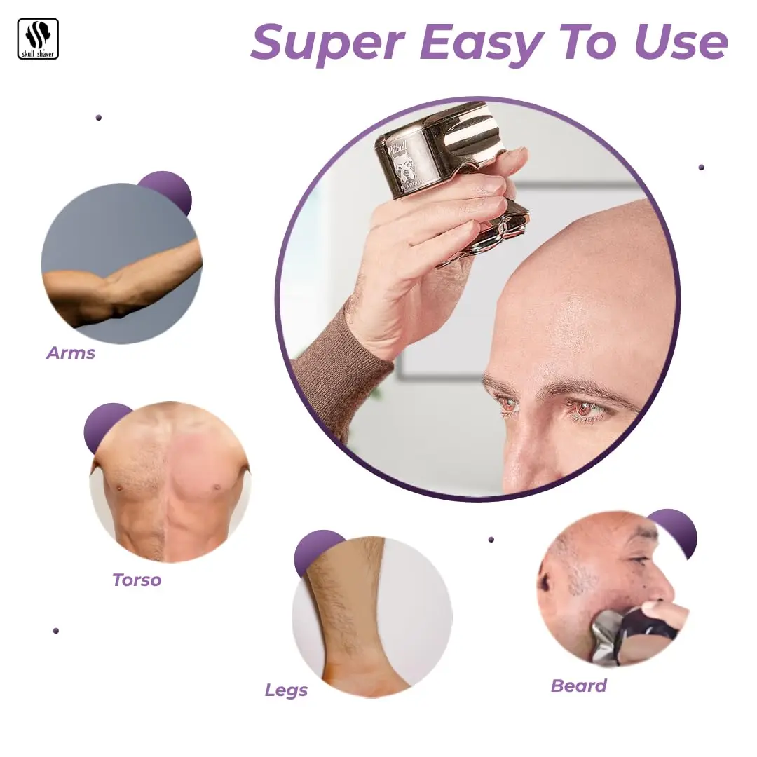 Shaver Pitbull Platinum Pro Head & Face Shaver with Extra Blade-Electric Razor/Shaver for Bald Head, Face & Body. Travel
