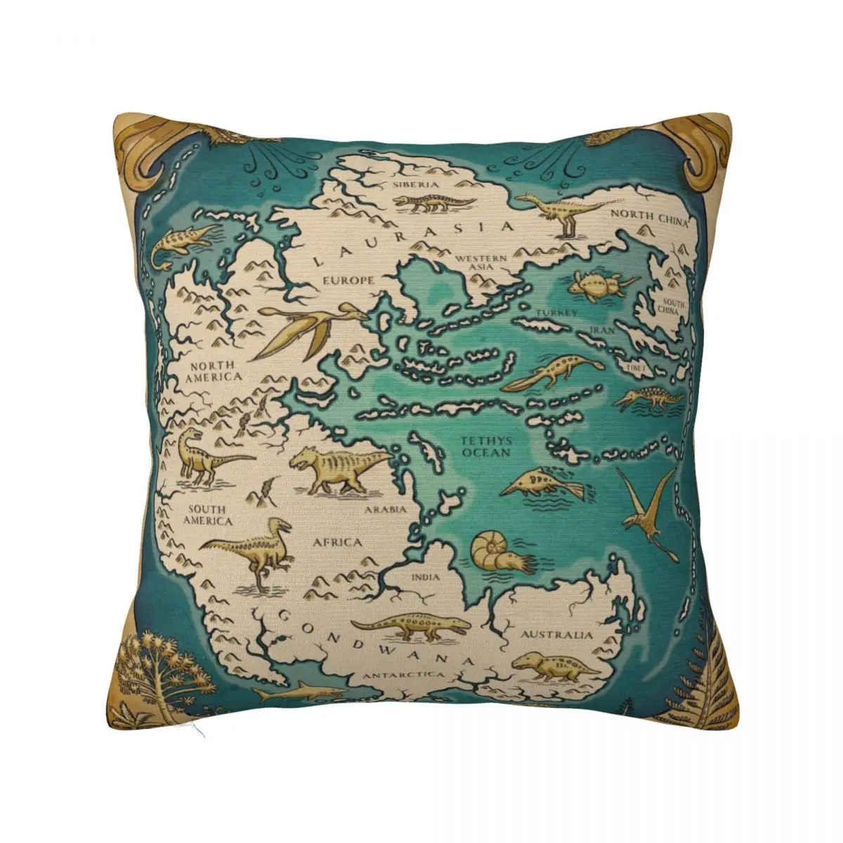

map of the supercontinent Pangaea Throw Pillow Sofa Decorative Covers Custom Cushion Photo Elastic Cover For Sofa