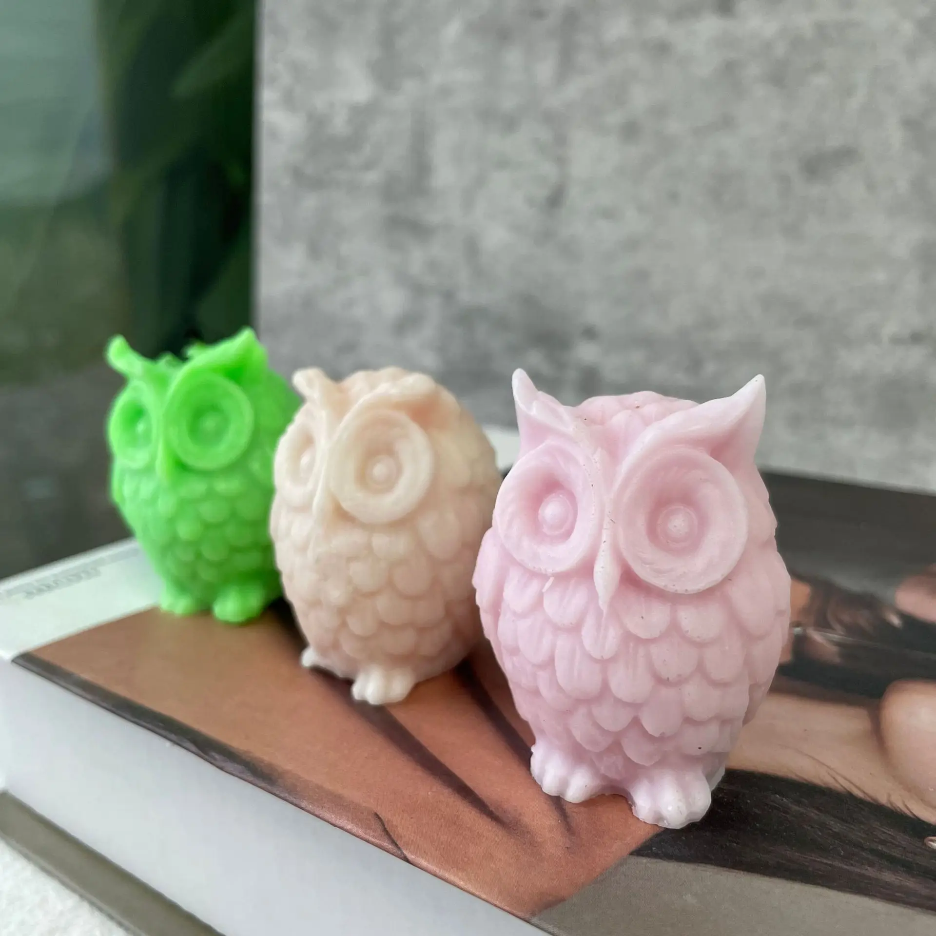 3d owl small animal modeling form for candles body candle molds for