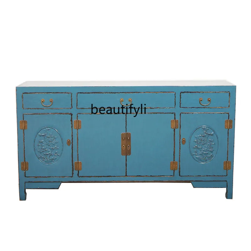 

New Chinese Style Simple Dining Side Storage Cabinet Kitchen Tea Cupboard Entry Door Shoe Cabinet