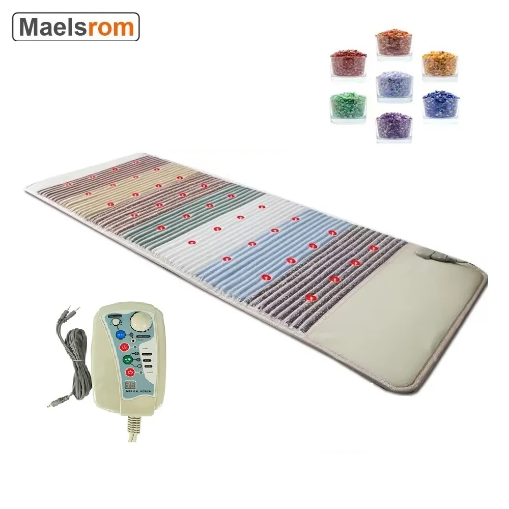 Crystal Energy Mats Rainbow Gemstone Ems Pemf Photon Pad Riscaldante A Infrarossi Massaggio Ioni Negativi Bio Crystal Therapy Pad Per Yoga