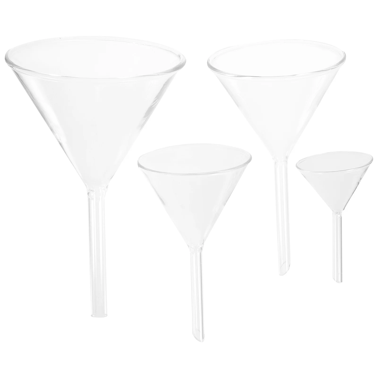 

4pcs Laboratory Clear Funnels Glass Funnel Laboratory Funnel Experiment Funnels(40, 60, 75, 90mm)