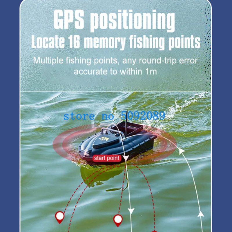 16 GPS Auto Return RC Fishing Boat 600M Lighting Fixed Speed Cruise Unhooking Waterproof Electric Remote Control RC Bait Boat 5