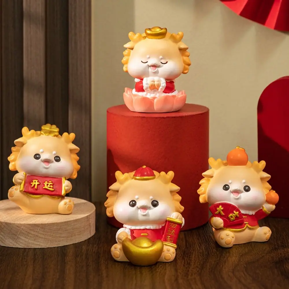 

Миниатюрная Статуя Дракона с новым годом из смолы, мультяшная миниатюрная талисман Shenlong, милая креативная миниатюрная настольная игрушка