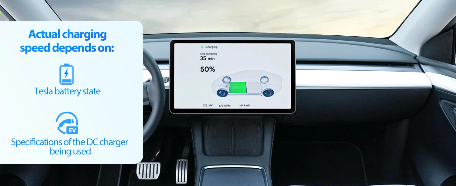 EVDANCE CCS1 zu Tesla Adapter-Ladegerät für Tesla Model 3/S/X/Y 250KW Kompatibel mit Level 3 Schnellladestation – Detail 2