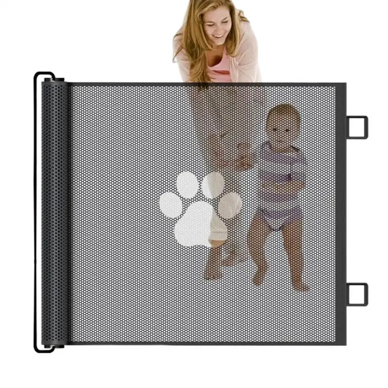 Dog Gate Indoor Retractable Mesh Baby Fence Pet Accessories For Porch Window Fireplace Doorway Yard Nursery Kitchen Balcony Pool Dog Gate Indoor Retractable Mesh Baby Fence Pet Accessories For Porch Window Fireplace Doorway Yard Nursery Kitchen Balcony Pool