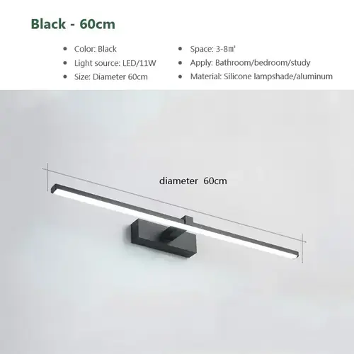Modern LED Vanity Mirror Wall Light for Bathroom Makeup Mirror Headlamp Indoor Lighting Fixture Sconce Decor - Image 10