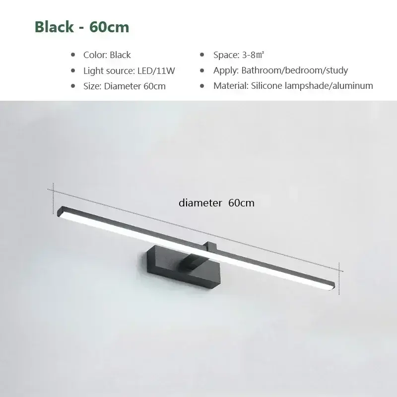 Modern LED Vanity Mirror Wall Light for Bathroom Makeup Mirror Headlamp Indoor Lighting Fixture Sconce Decor - Image 10