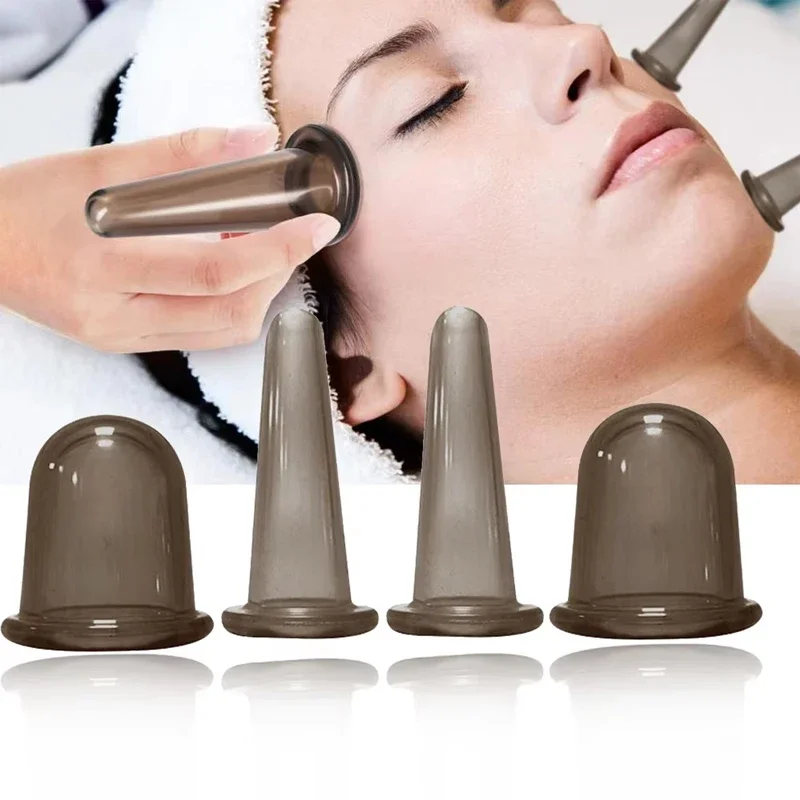 Silica Massage Body Cups Face Lift Suction Cup Anti Cellulite Vacuum Cupping Cans Back Massager Jars Chinese Physiotherapy Kit vacuum cupping sets