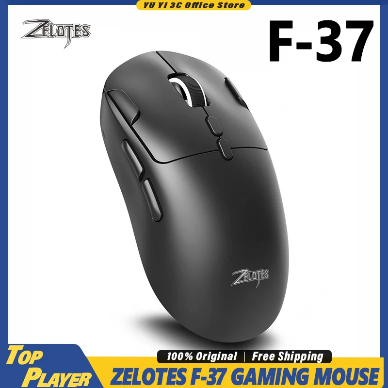 Zelotes 무선 게임용 마우스 F-37 트라이 모드 2 4G 블루투스 유선 매크..