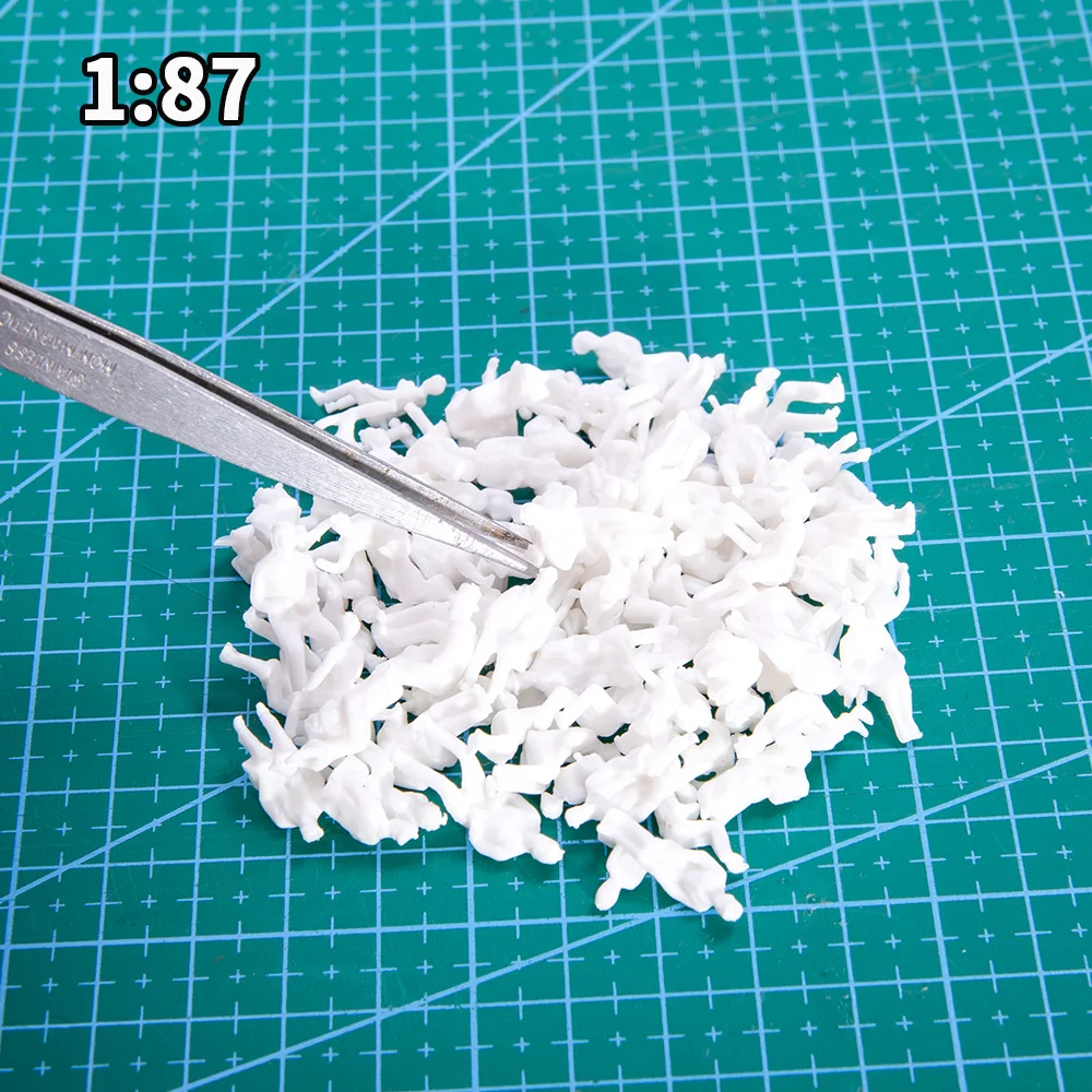 Scale 1:87/100/150/200 Sitting White People Model ABS Figures Man For Train Passenger Scene Sand Table Diorama Materials 3