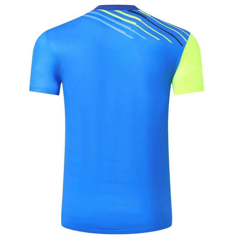 Men Tennis Shirts Breathable Badminton T-shirts Quick Dry Team Sports Short Sleeve V- Collar Training Shirts Ping Pong Jerseys