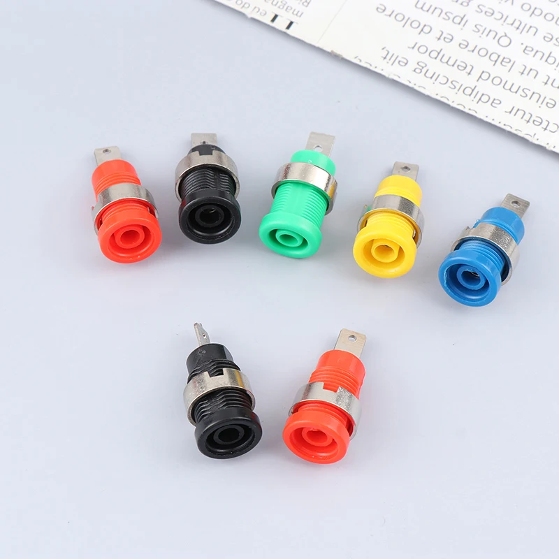 

2/5Pcs Insulated 4mm Binding Post Connector Nickel Plated Safe Banana Female Jack Panel Mount Socket Plug Connector