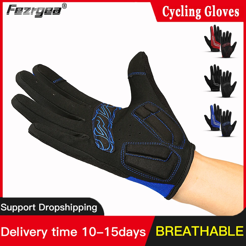 

Outdoor Riding Non-Slip Bicycle Long Finger Cycing Gloves Sports Touch Screen Men And Women Sbr Shock-Absorbing Gloves