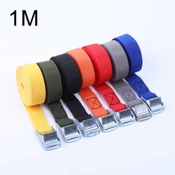Heavy - Duty Buckle Tie - Down Strap with Metal Fastener - 1 Meter (1M Black)