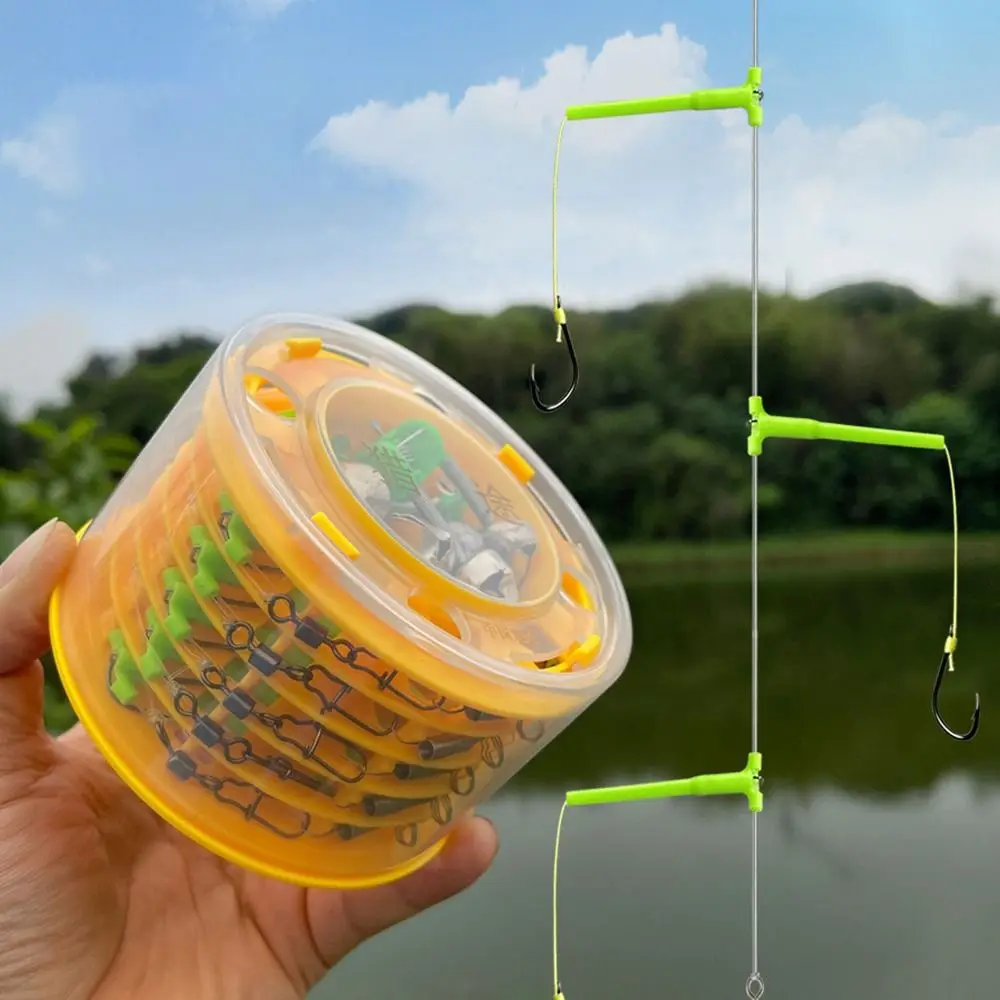 

1 Box with Organizer Anti-tangle Tandem Fishing Hooks Metal Rotating Spinner Tandem Fishing Hooks Lseini Hook Wobblers