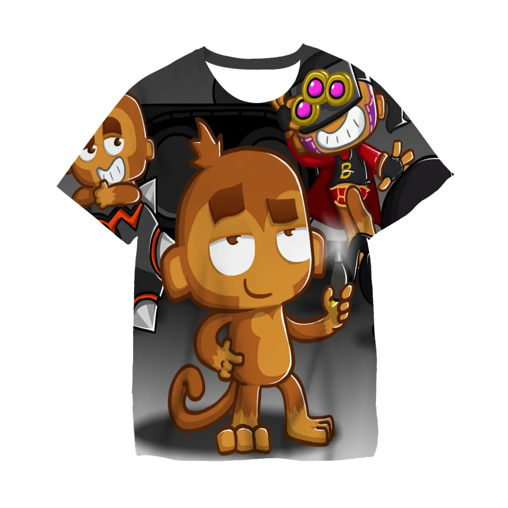 Boys Hot Video Game Bloons TD6 Summer T Shirts Kids Cartoon 3D Print T-shirts Children Clothing Fashion Girls Short Sleeve Tops t shirt kid rock