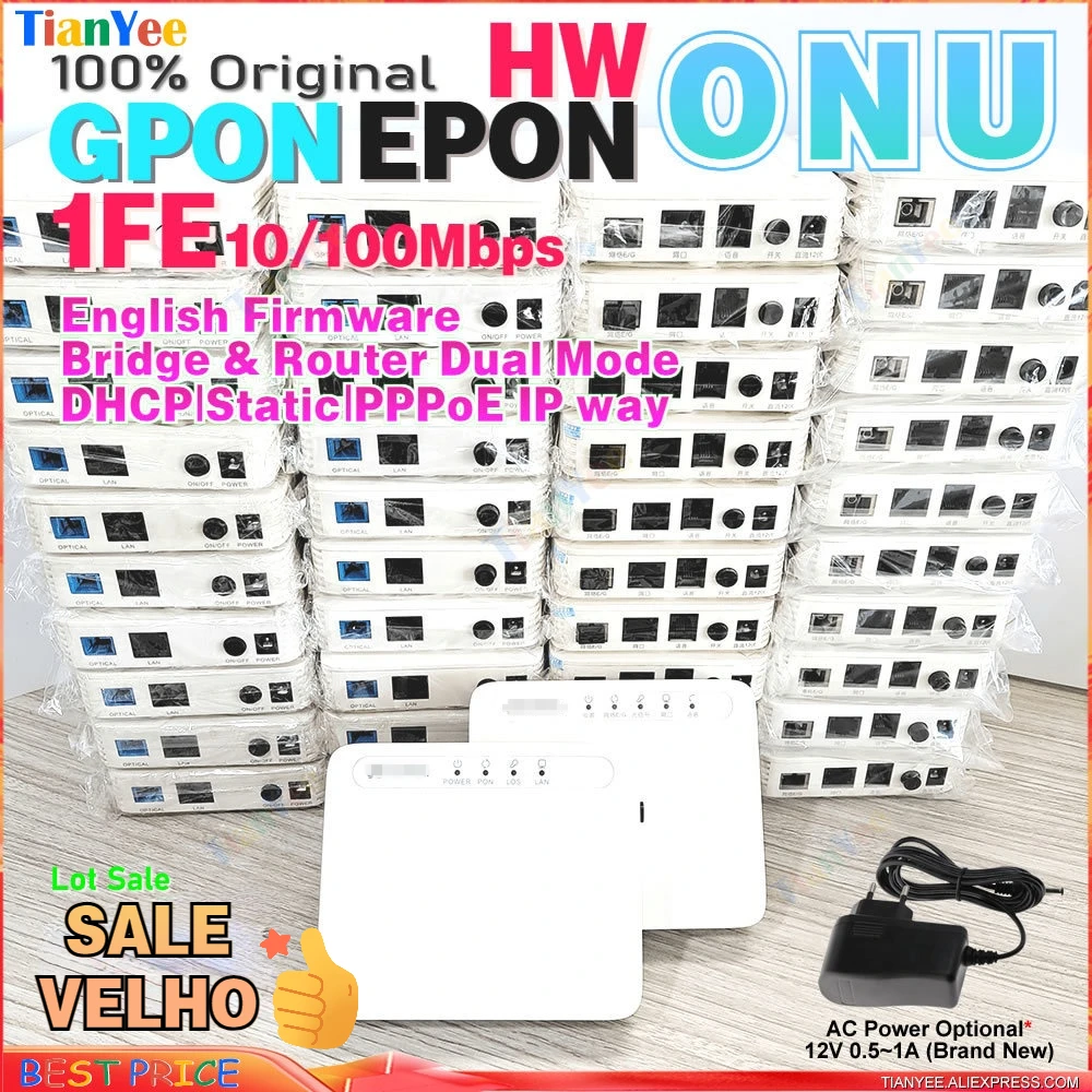 10 ~ 25 шт. HW HG8010 GPON 1FE HG8110 EPON 100Mbs терминал ONU ont FTTH fiberhome б/у с английской прошивкой HG8010H