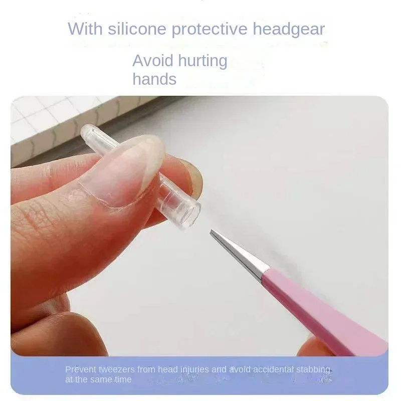 스테인리스 스틸 컬러 직선 + 곡선 핀셋 네일 아트 스티커 라인스톤 픽업 도구 속눈썹 메이크업 DIY 핀셋 도구