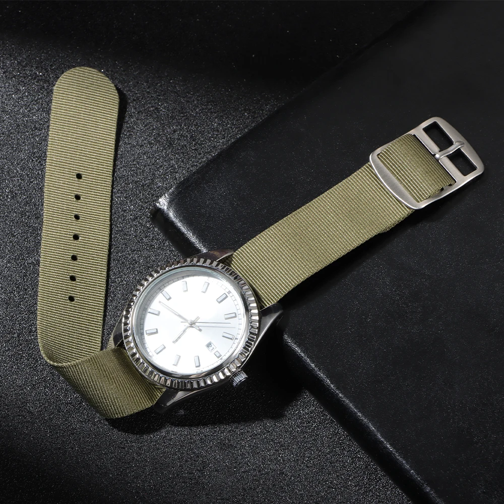 Premium 20mm Nylon Military-Style Watch Band - Comfortable, High-Quality, and Washable Strap for Men and Women