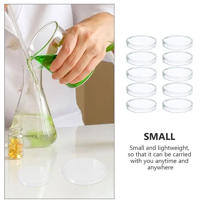 Petri Dishes 10Pcs Agar 60mm Petri Dishes Plastic Transparent With Lids Bacteria Culture Dish Biological Scientific