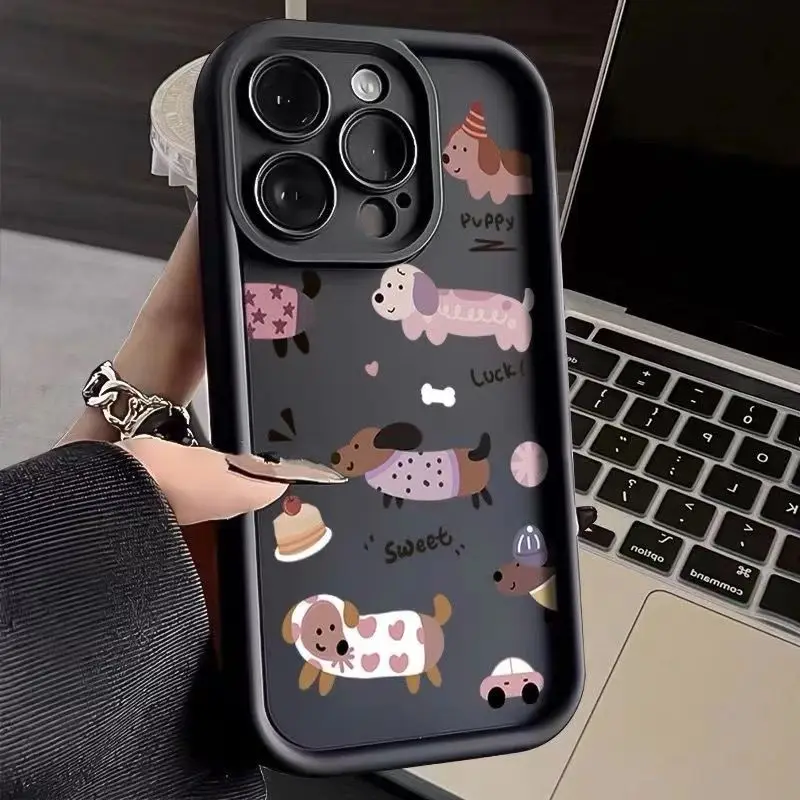 Shockproof Cute Dachshund Bulldog Phone Case Cover